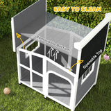 Cabin-Style Wooden Dog House for Large Dogs with Openable Roof & Giant Window, Dark Gray